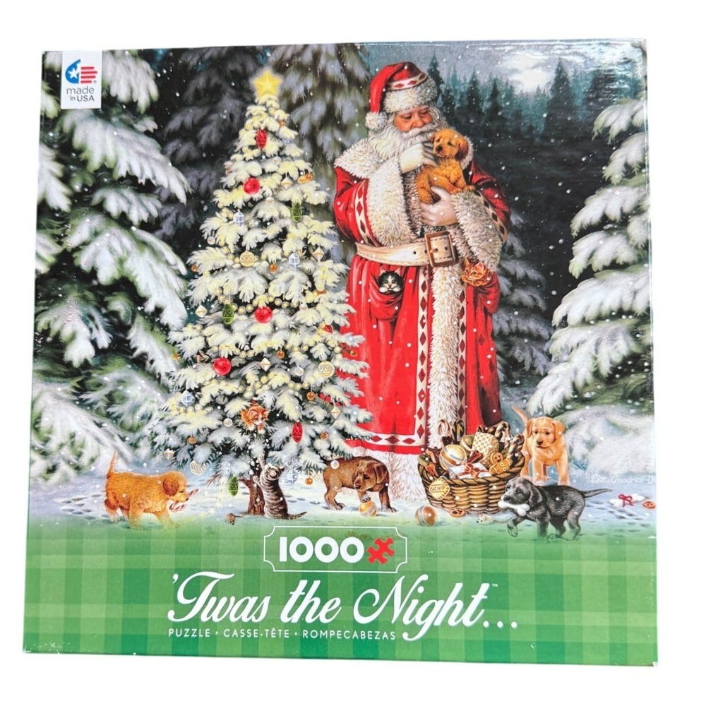 Ceaco Twas the Night 1000 Piece Christmas Jigsaw Puzzle Santa New USA